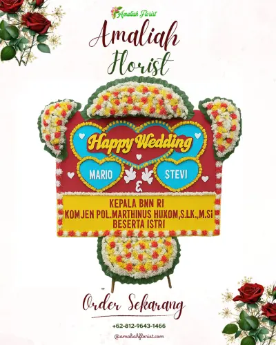 Karangan Papan Bunga Pernikahan di Dawan Kelod